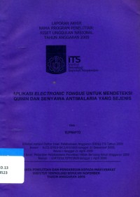 Aplikasi electronic tongue untuk mendeteksi quinin dan senyawa antimalaria yang sejenis